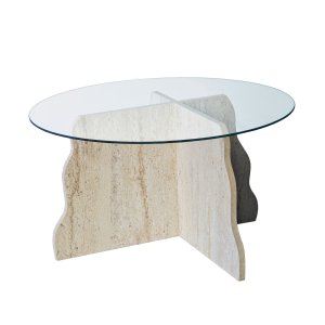 NORDV�RK Butterfly - Travertin, Transparent soffbord