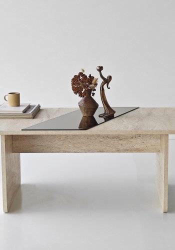 NORDV&Auml;RK Favorit - Bronze, Travertin sofabord