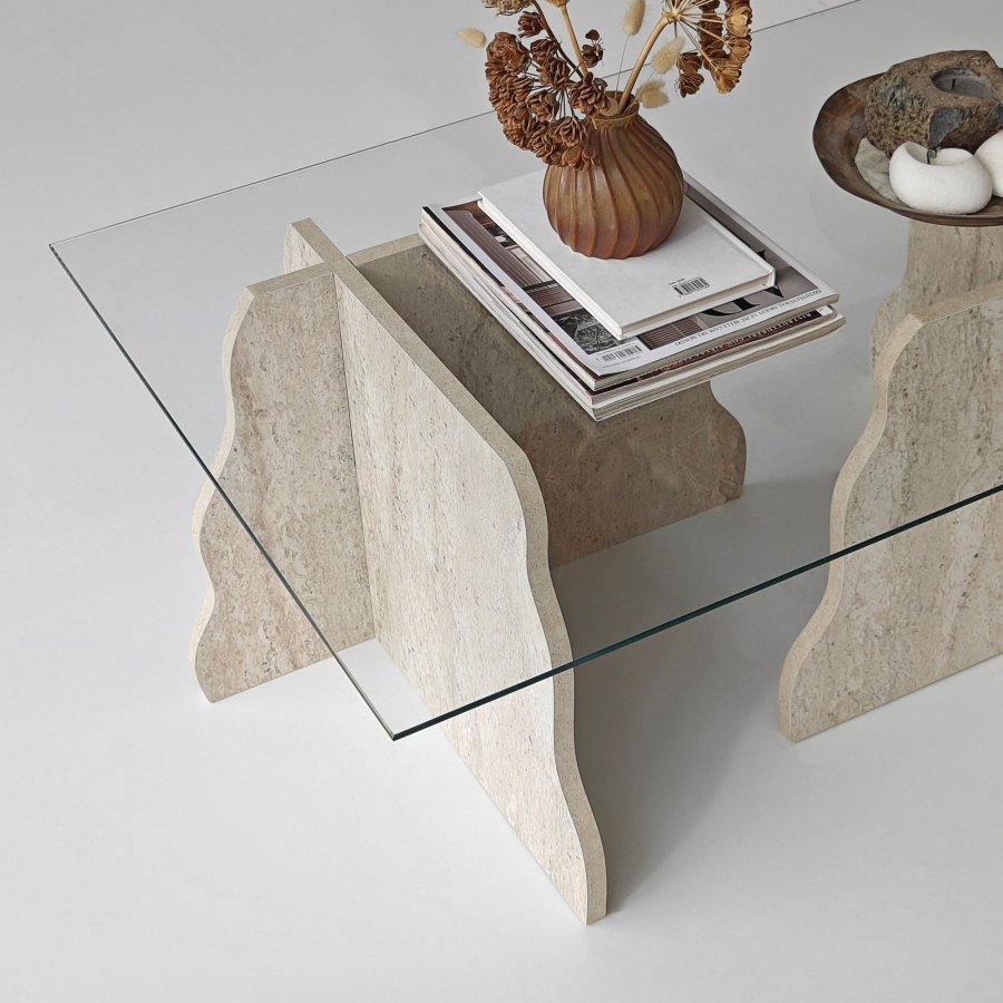 NORDV�RK Canyon � Travertin, Transparent soffbord