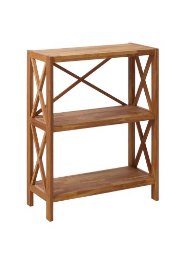 X-reol, m. 3 hyller - naturlig eik (H:87)