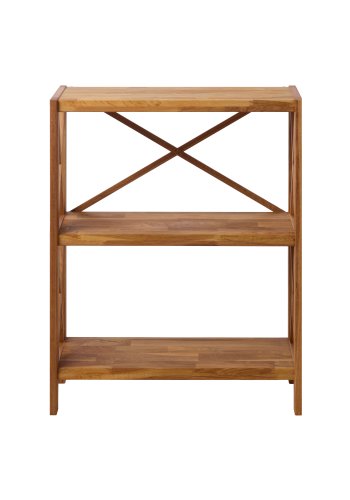 X-reol, m. 3 hyller - naturlig eik (H:87)