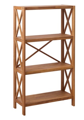  X-reol, m. 4 hylder - natur eg (H:124)