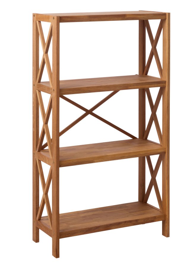  X-reol, m. 4 hylder - natur eg (H:124)