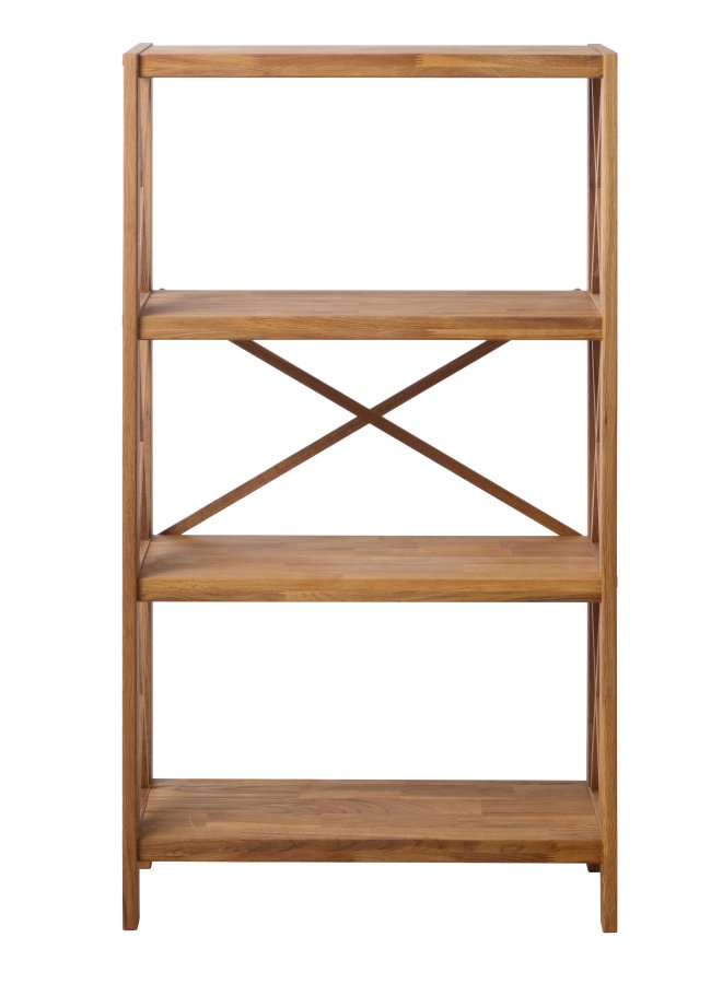  X-reol, m. 4 hylder - natur eg (H:124)