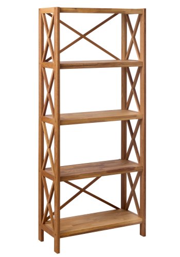  X-reol, m. 5 hyller - naturlig eik (H:161)