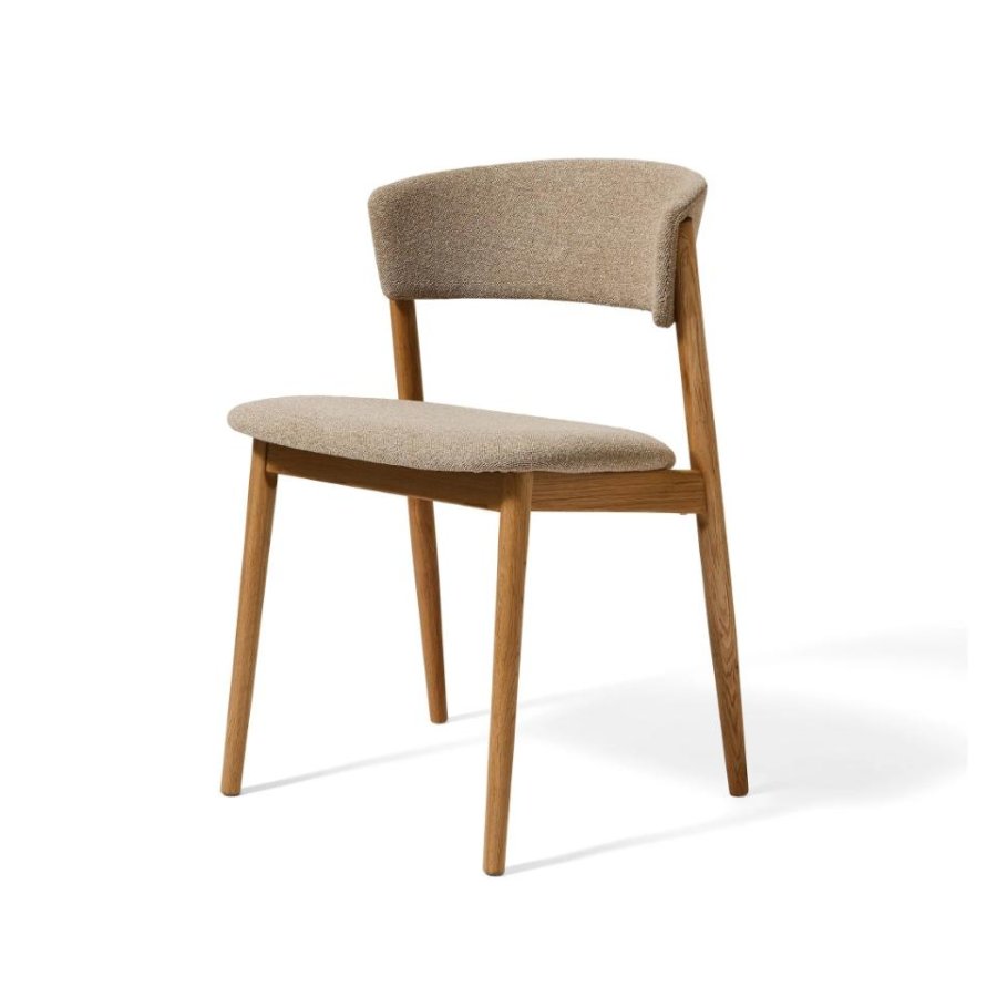 Revere spisebordsstol - natur melange stof og natur egetr�