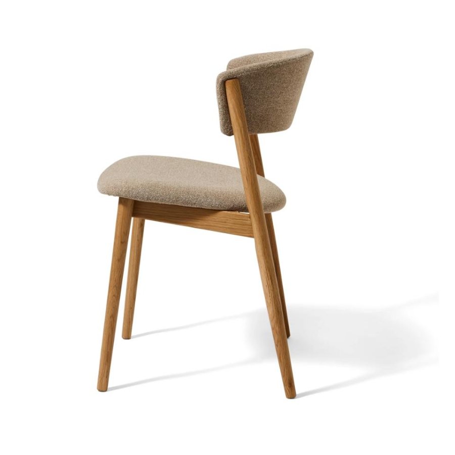 Revere spisebordsstol - natur melange stof og natur egetr�