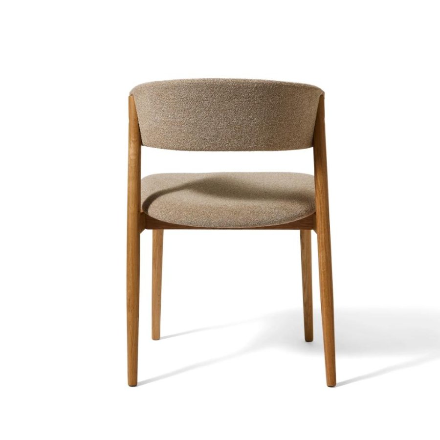 Revere spisebordsstol - natur melange stof og natur egetr�