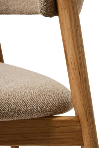 Revere spisebordsstol - natur melange stof og natur egetr�