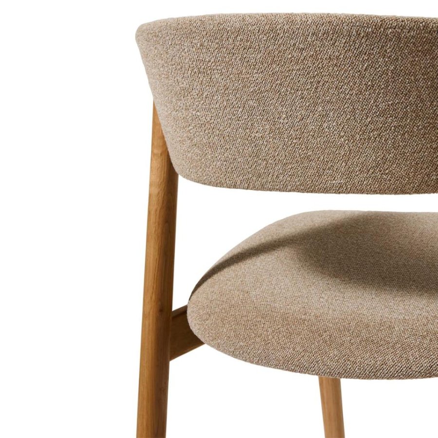 Revere spisebordsstol - natur melange stof og natur egetr�