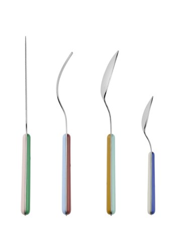 BROSTE COPENHAGEN Marstal bestikk - rustfritt stl og flerfarget plast (sett med 8)
