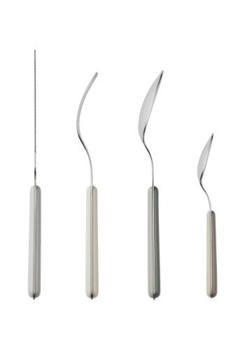 BROSTE COPENHAGEN Marstal bestikk - rustfritt stl og grtoner plast (sett med 8)