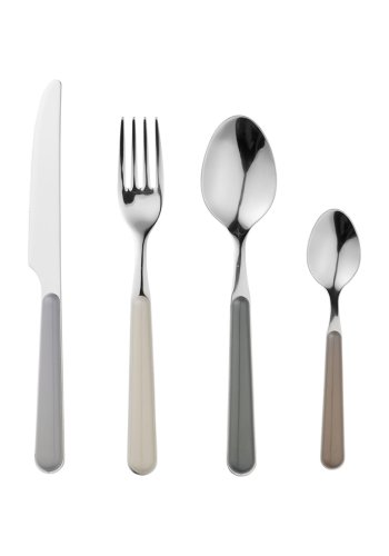 BROSTE COPENHAGEN Marstal bestikk - rustfritt stl og grtoner plast (sett med 8)