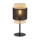 TK Boho bordlampe - natur rattan og sort stof/metal