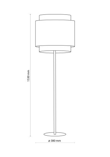 TK Boho gulvlampe - natur rattan og sort stof/stl