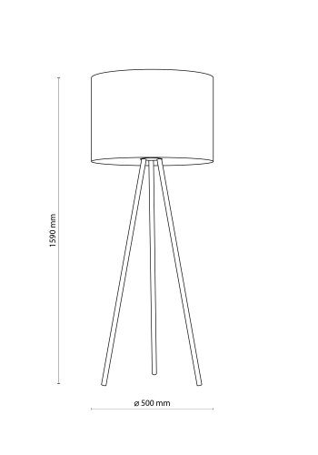 TK Jute gulvlampe - natur jute og sort metal