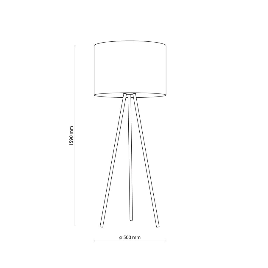 TK Jute gulvlampe - natur jute og sort metal