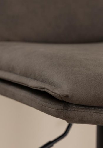 ACT NORDIC Flynn Barhocker, m. Rückenlehne, Drehfunktion, Gasdruckfeder, Fußstütze – anthrazitgrau, schwarzer Stahl