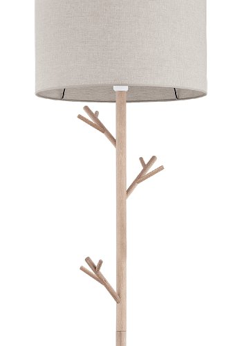 TK Albero gulvlampe - beige hr, natur fyrretr og hvid stl