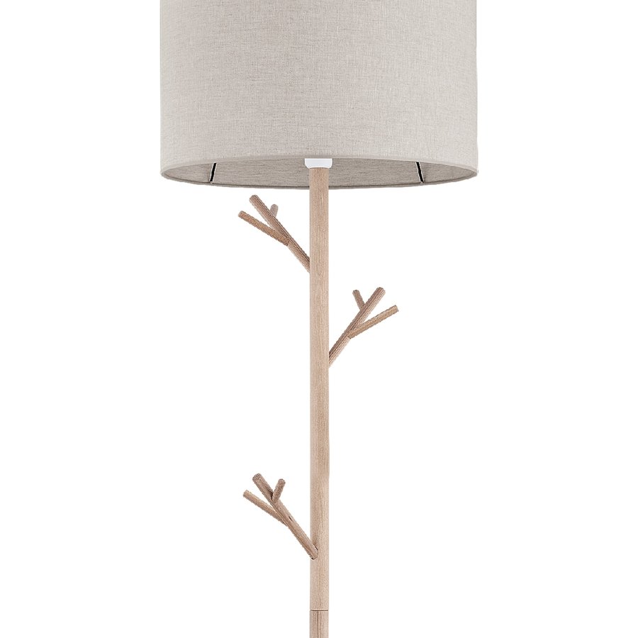 TK Albero gulvlampe - beige hr, natur fyrretr og hvid stl
