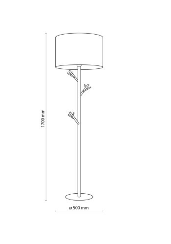 TK Albero gulvlampe - beige hr, natur fyrretr og hvid stl