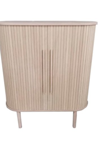 Meta skab, m. 2 skydel�ger og 2 hylder - hvidpigmenteret egetr�sfin�r og eg (H:118)