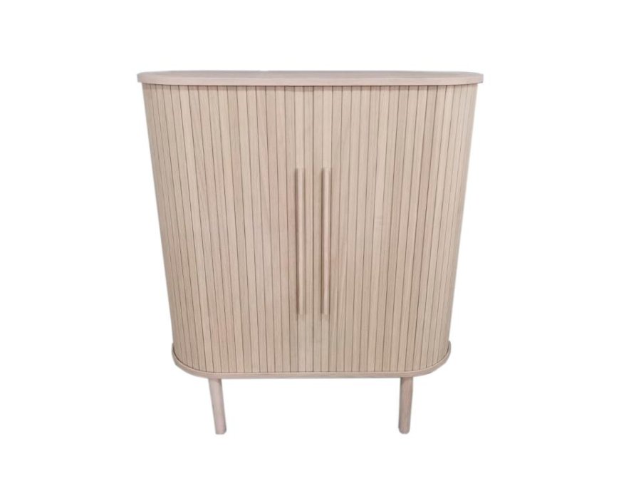 Meta skab, m. 2 skydel�ger og 2 hylder - hvidpigmenteret egetr�sfin�r og eg (H:118)