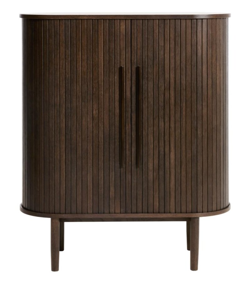 Meta skab, m. 2 skydel�ger og 2 hylder - m�rk expresso egetr�sfin�r og eg (H:118)