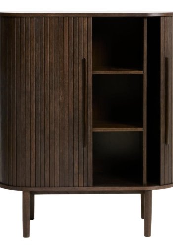 Meta skab, m. 2 skydel�ger og 2 hylder - m�rk expresso egetr�sfin�r og eg (H:118)