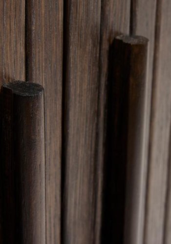 Meta skab, m. 2 skydel�ger og 2 hylder - m�rk expresso egetr�sfin�r og eg (H:118)