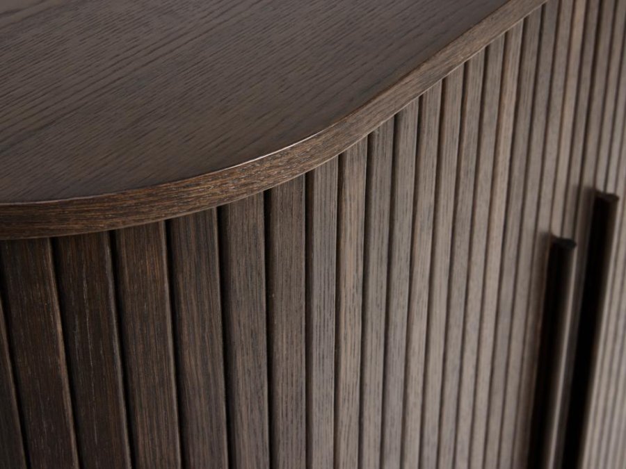 Meta skab, m. 2 skydel�ger og 2 hylder - m�rk expresso egetr�sfin�r og eg (H:118)