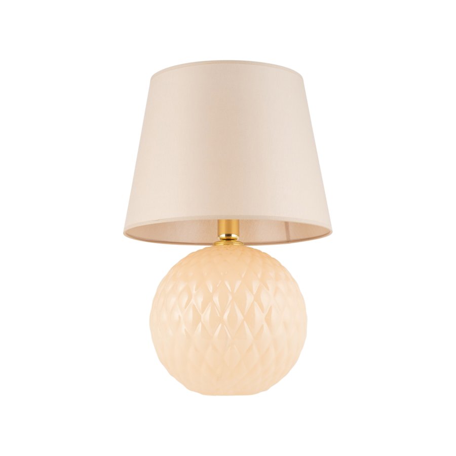 TK Santana bordlampe - naturstoff og sort glass
