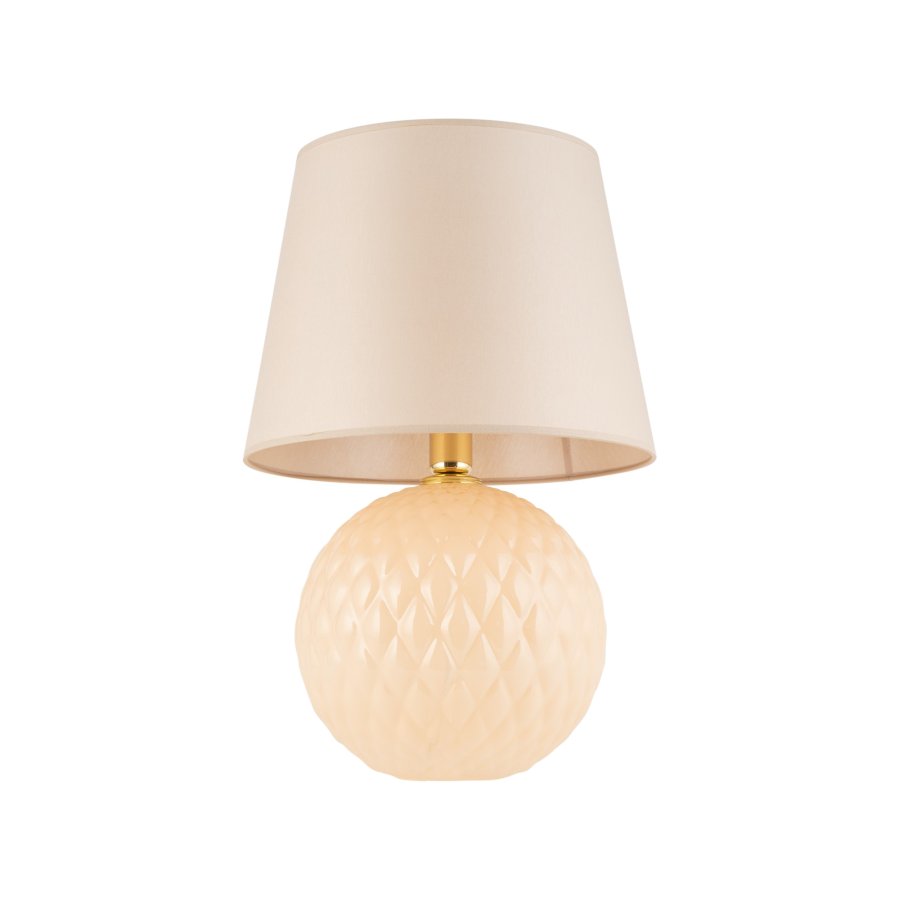 TK Santana bordlampe - naturstoff og sort glass