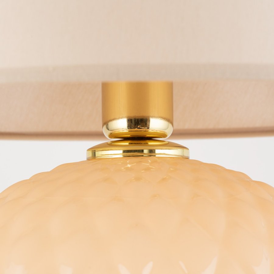 TK Santana bordlampe - naturstoff og sort glass