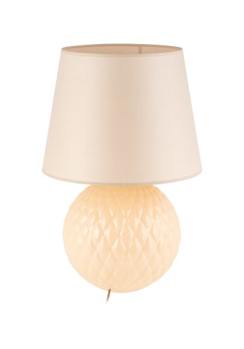 TK Santana bordlampe - naturstoff og sort glass