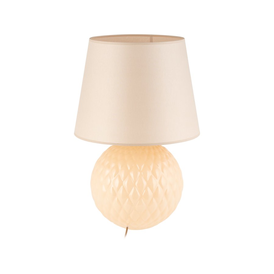 TK Santana bordlampe - naturstoff og sort glass
