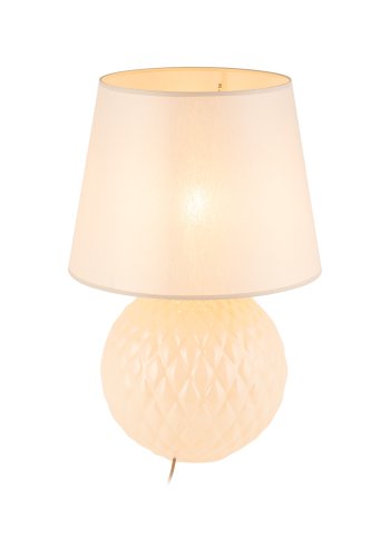 TK Santana bordlampe - naturstoff og sort glass