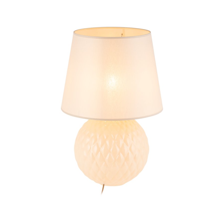 TK Santana bordlampe - naturstoff og sort glass