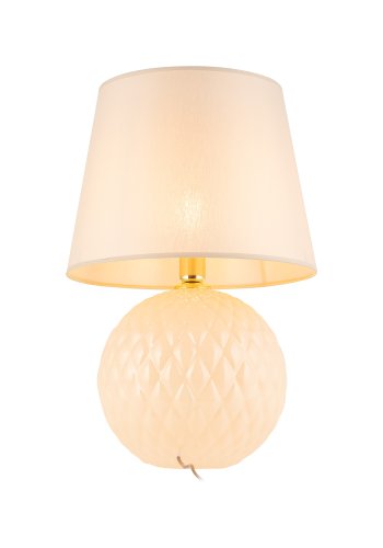 TK Santana bordlampe - naturstoff og sort glass