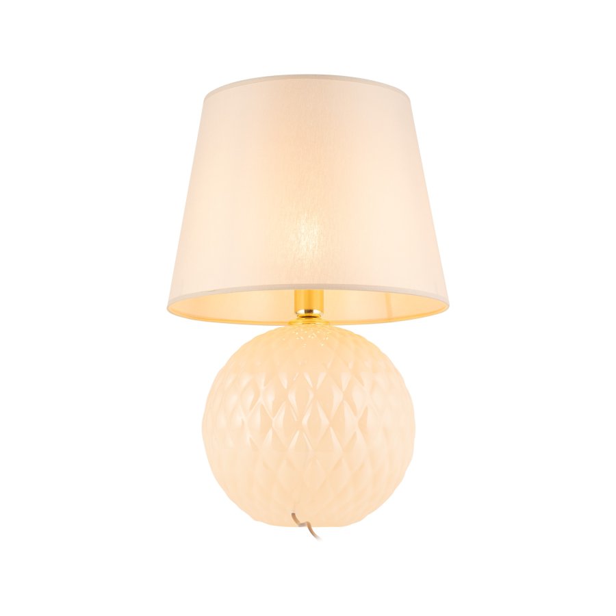 TK Santana bordlampe - naturstoff og sort glass