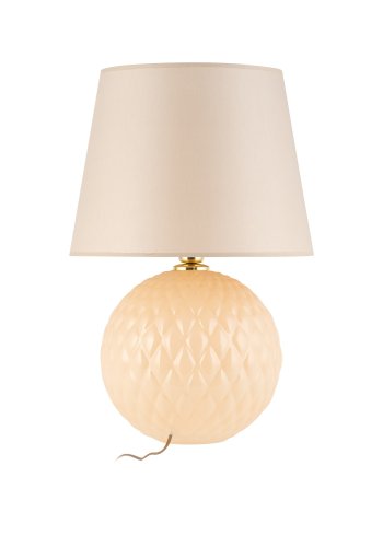TK Santana bordlampe - naturstoff og sort glass