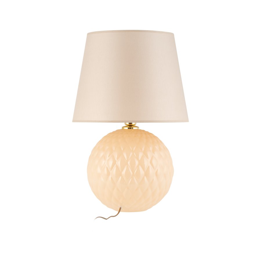 TK Santana bordlampe - naturstoff og sort glass
