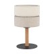 TK Eco bordlampe, rund - naturstoff, furu og sort metall