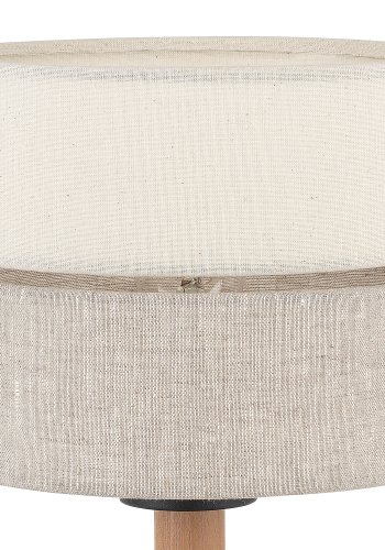 TK Eco bordlampe, rund - naturstoff, furu og sort metall