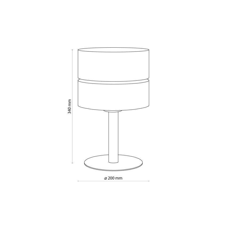TK Eco bordlampe, rund - naturstoff, furu og sort metall