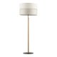 TK Eco gulvlampe, rund - natur stof, fyrretr og sort metal