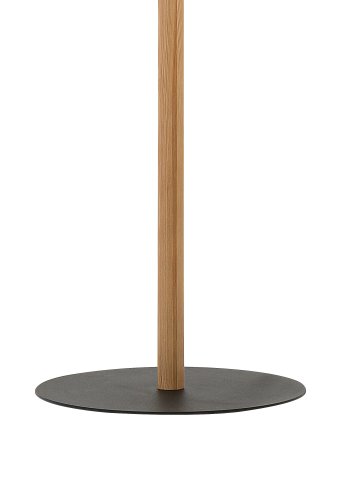 TK Eco gulvlampe, rund - natur stof, fyrretr og sort metal