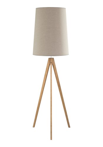 TK Walz gulvlampe - naturlig linstoff og naturlig tre