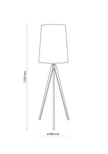 TK Walz gulvlampe - naturlig linstoff og naturlig tre