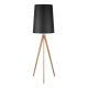 TK Walz gulvlampe - svart stoff og naturlig tre